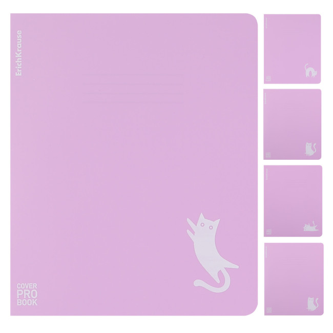 Тетрадь общая А5, 48л, клетка, Пластик CoverProBook Brave cats